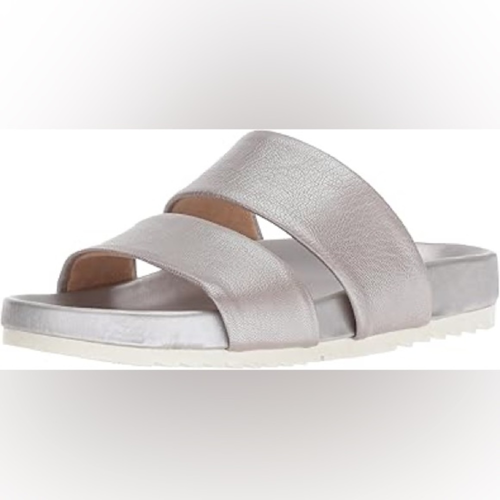 Naturalizer Purple Silver Amabella Leather Slide Sandals
